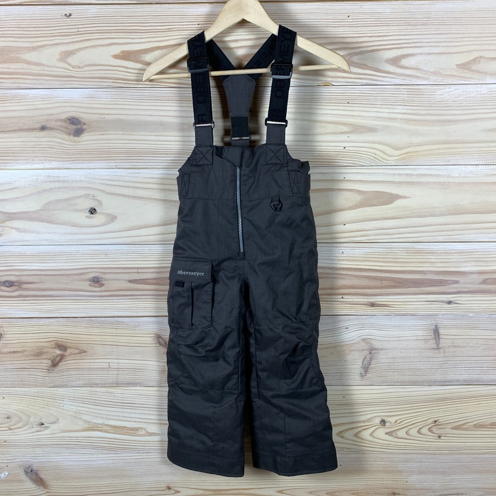 Obermeyer Snow Bib Overall Kids 5 I-Grow Gray Insulated Waterproof Ski Snowboard